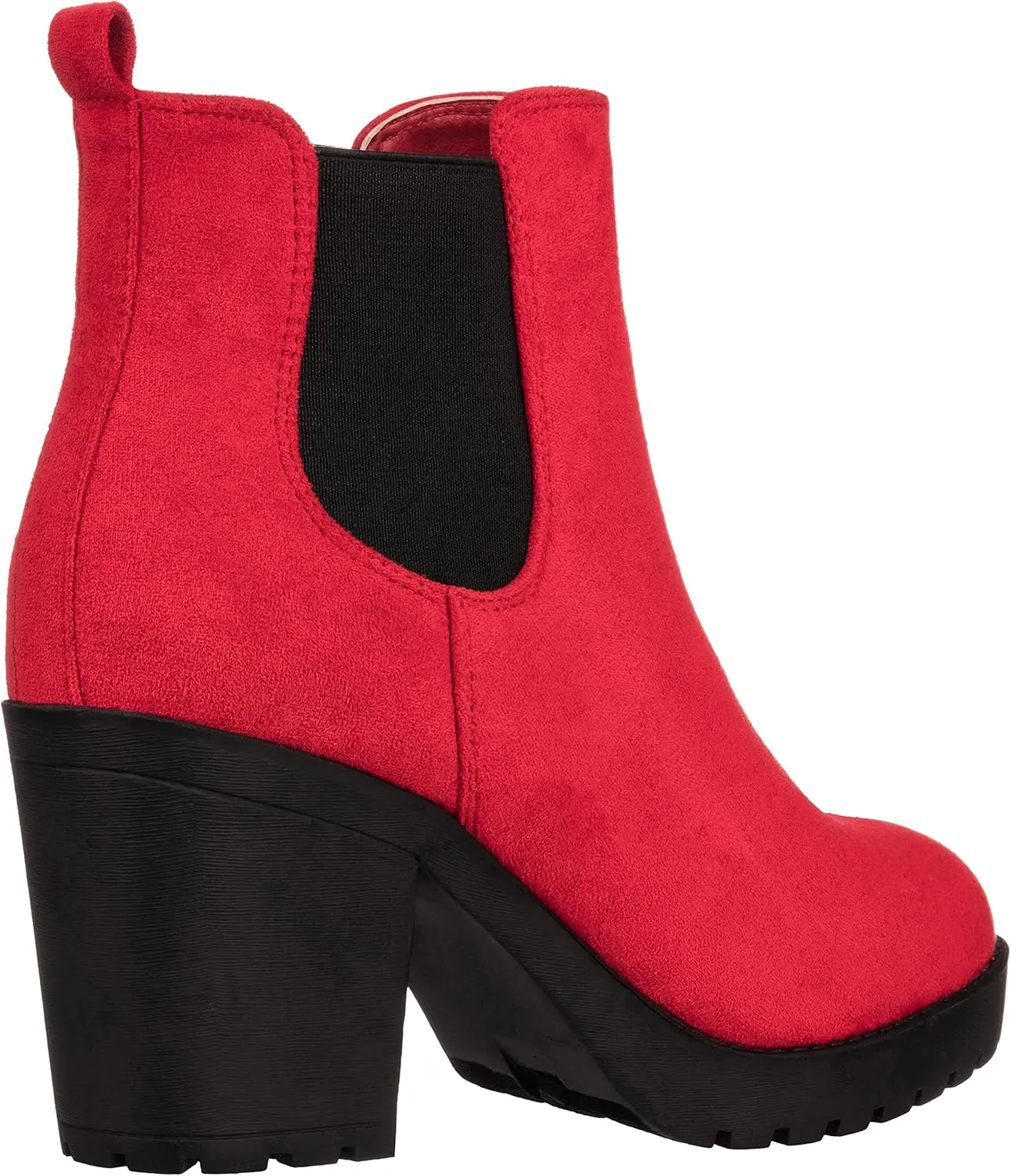 ILLUDE Women’s Classic Chelsea Bootie Chunky Mid Heel Rounded Toe Slip On Boots