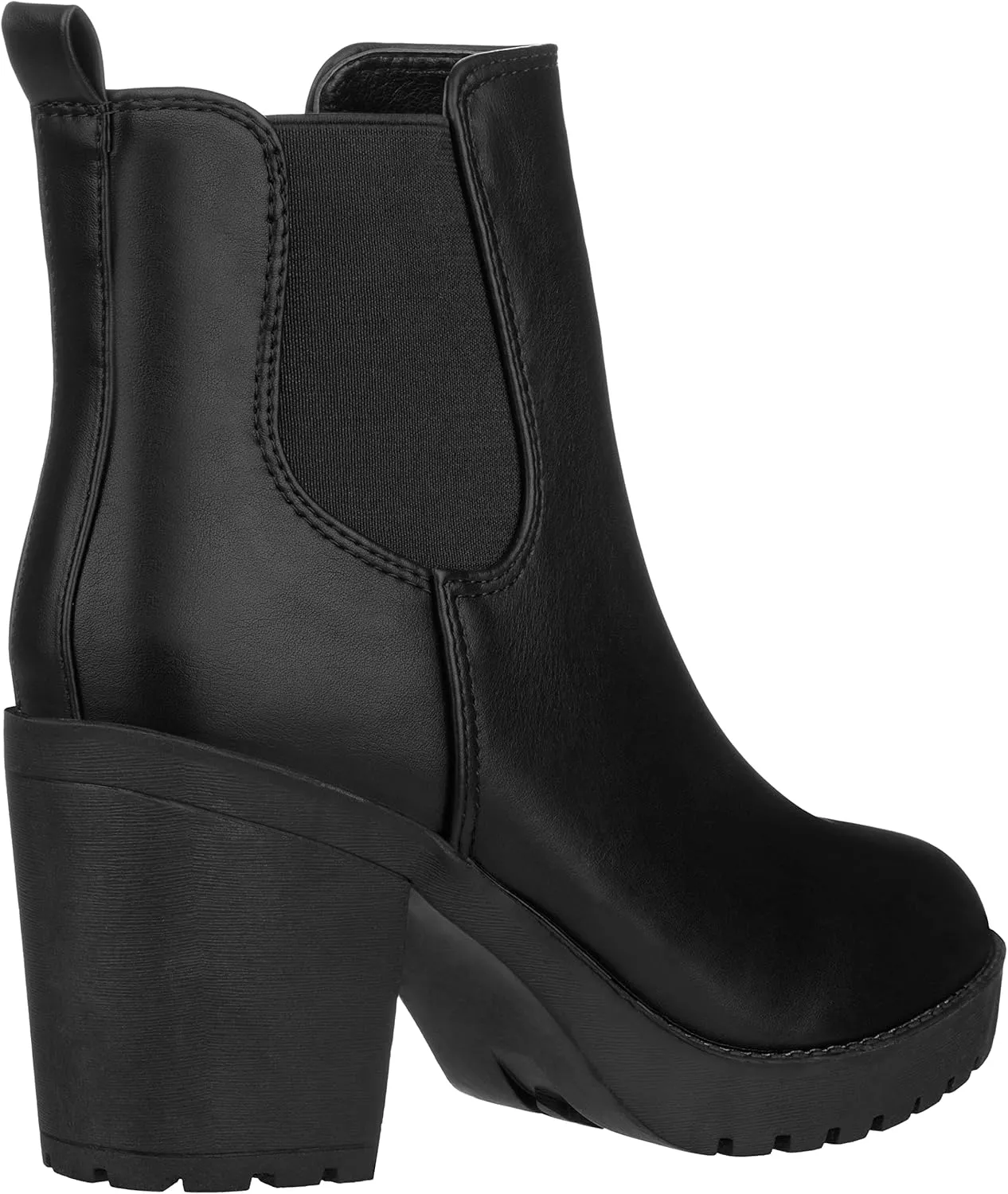 ILLUDE Women’s Classic Chelsea Bootie Chunky Mid Heel Rounded Toe Slip On Boots