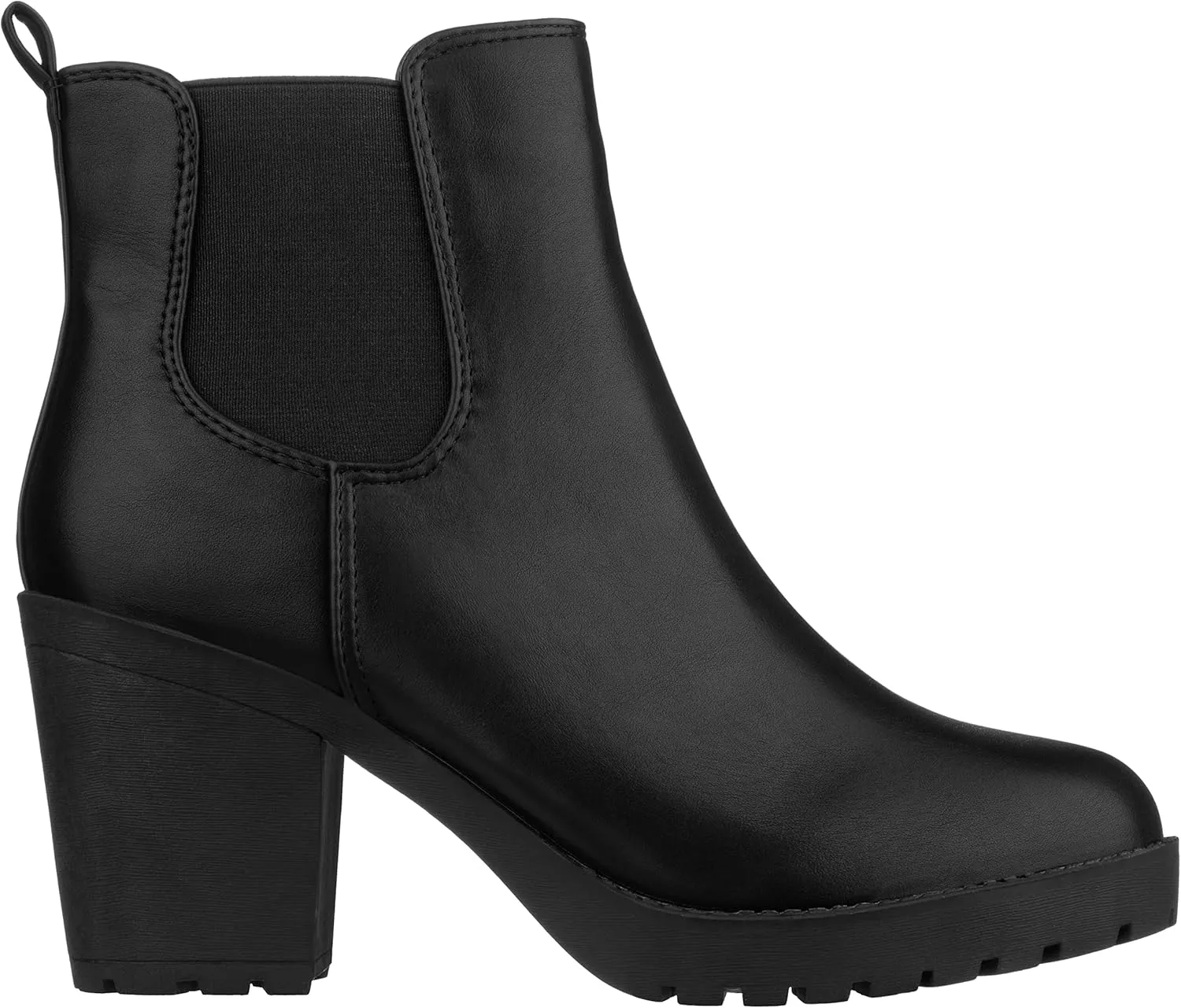ILLUDE Women’s Classic Chelsea Bootie Chunky Mid Heel Rounded Toe Slip On Boots