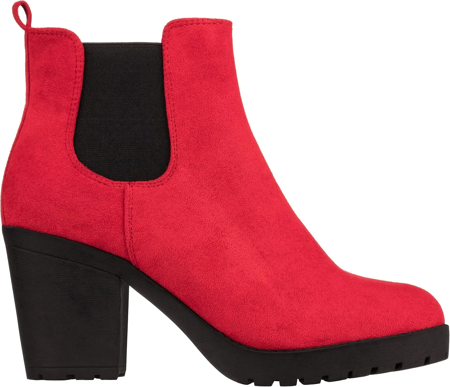 ILLUDE Women’s Classic Chelsea Bootie Chunky Mid Heel Rounded Toe Slip On Boots