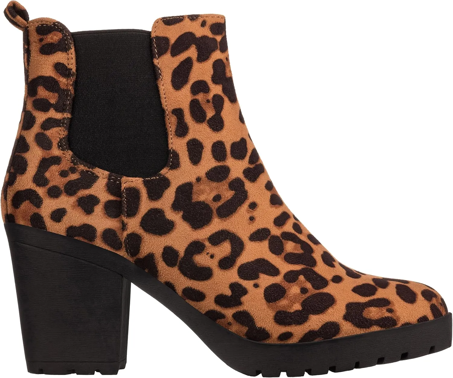 ILLUDE Women’s Classic Chelsea Bootie Chunky Mid Heel Rounded Toe Slip On Boots