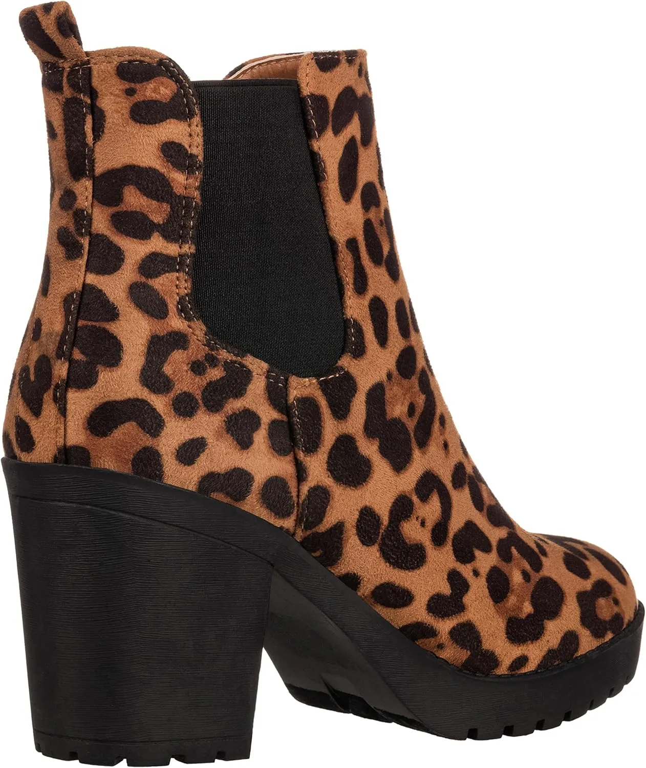 ILLUDE Women’s Classic Chelsea Bootie Chunky Mid Heel Rounded Toe Slip On Boots