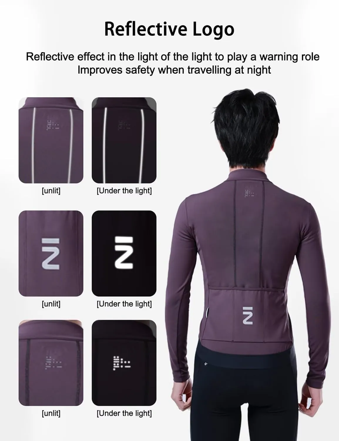 INBIKE Fleece Lined Cycling Jersey for Men Women, Winter Thermal Long Sleeve Bike Jacket with 3 Pockets, Quick Dry