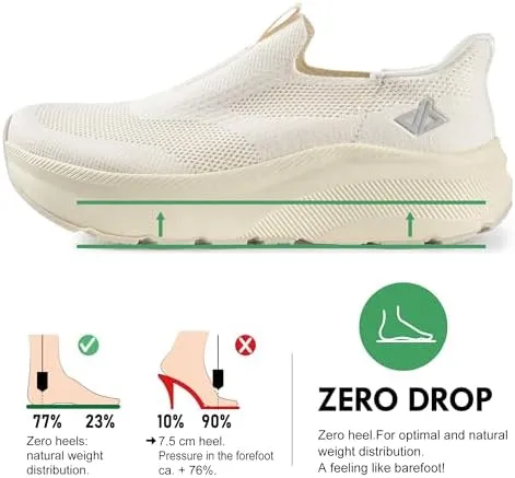 JACKSHIBO Women's Wide Toe Box Slip in Free up Hands Shoes Arch Support Orthopedic Plantar Fasciitis Slip On Walking Sneakers with Metatarsal Pad