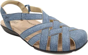 JBU Bonnie Encore Women's Comfort Casual Adjustable Ankle Strap Round Toe Classic Flat Sandal