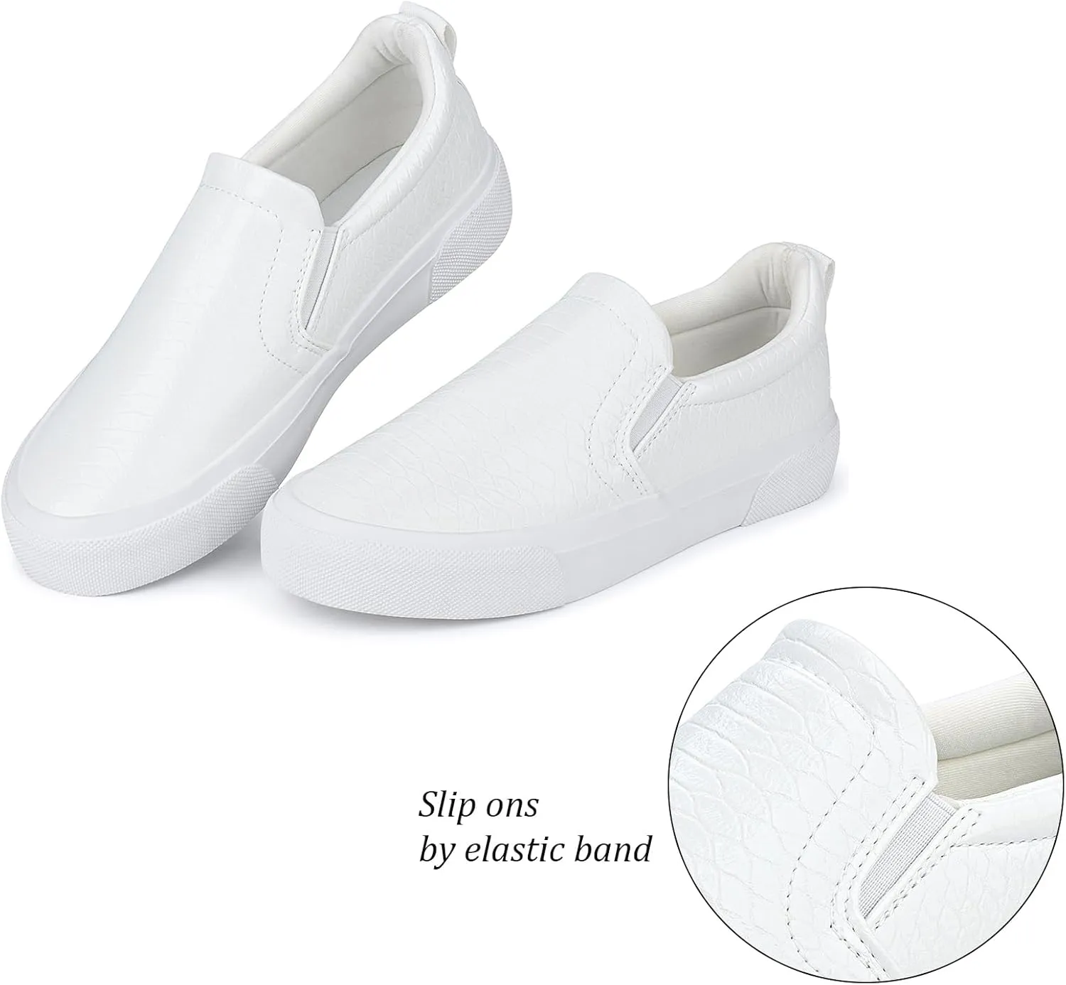 JENN ARDOR Womens Slip On Sneakers Perforated/Quilted Casual Shoes Fashion Walking Flats