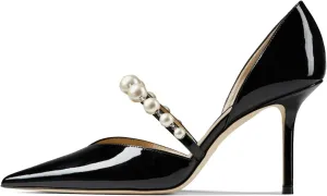 JiaBinji Women Pearl Heels Strappy Sandals Pointed Toe Backless Stiletto Slip On Pumps Dress Bridal Party Pumps