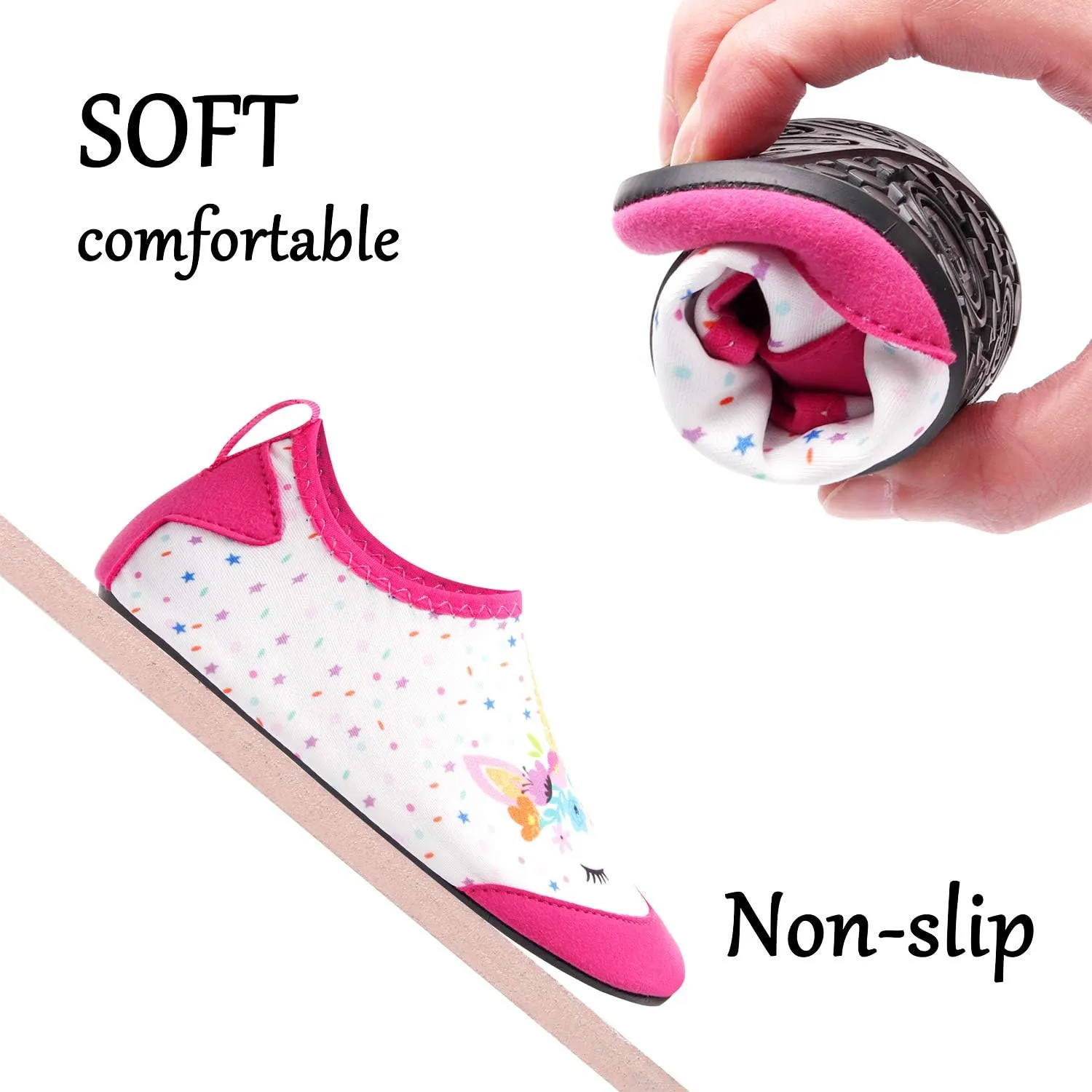 JOINFREE Kids Boys and Girls Swim Water Shoes Toddler Quick Dry Aqua Socks Barefoot Skin Shoes for Beach Sports