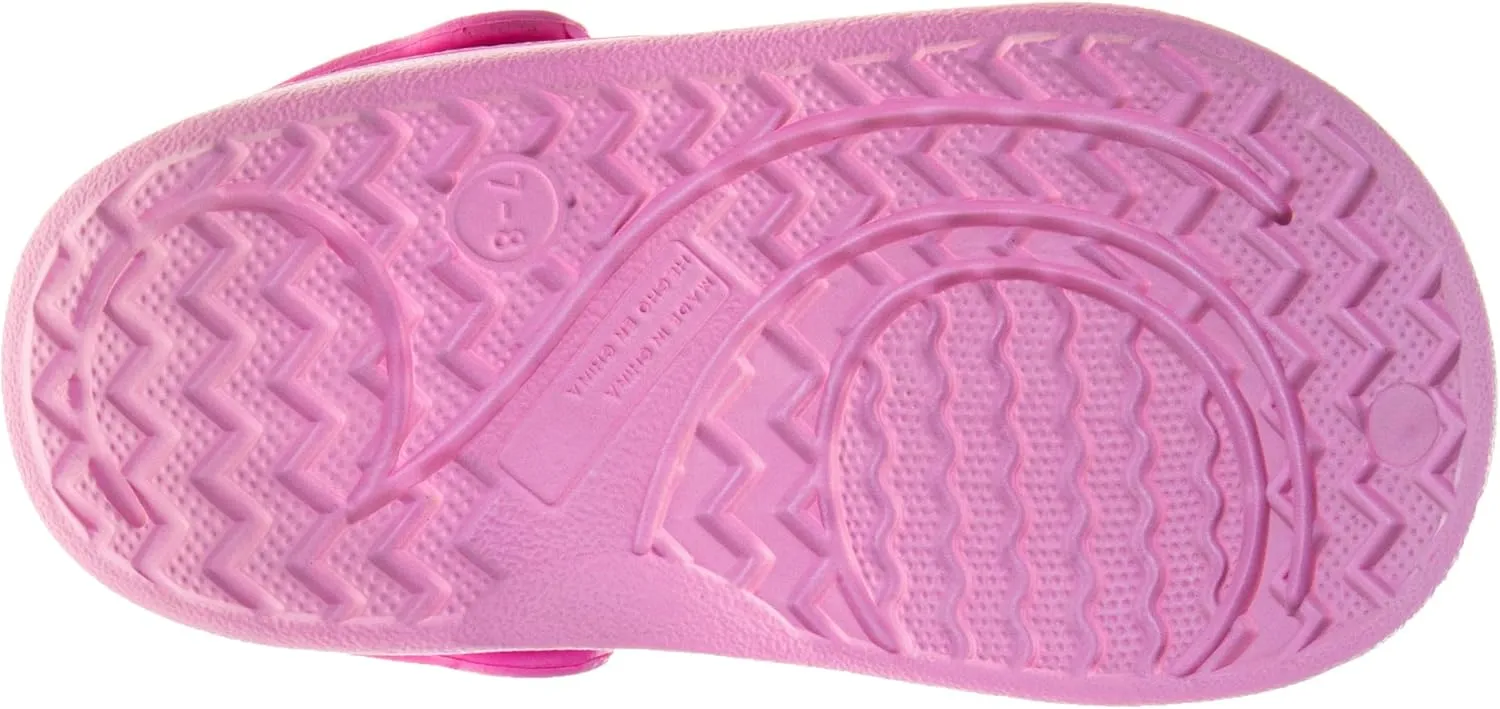 Josmo Girls Minnie Mouse Clog Sandals Closed Toe Backstrap - Baby Slip on Slides Quick Dry Water Pool Shoes (Sizes: 2-4 Infant / 5 Toddler)