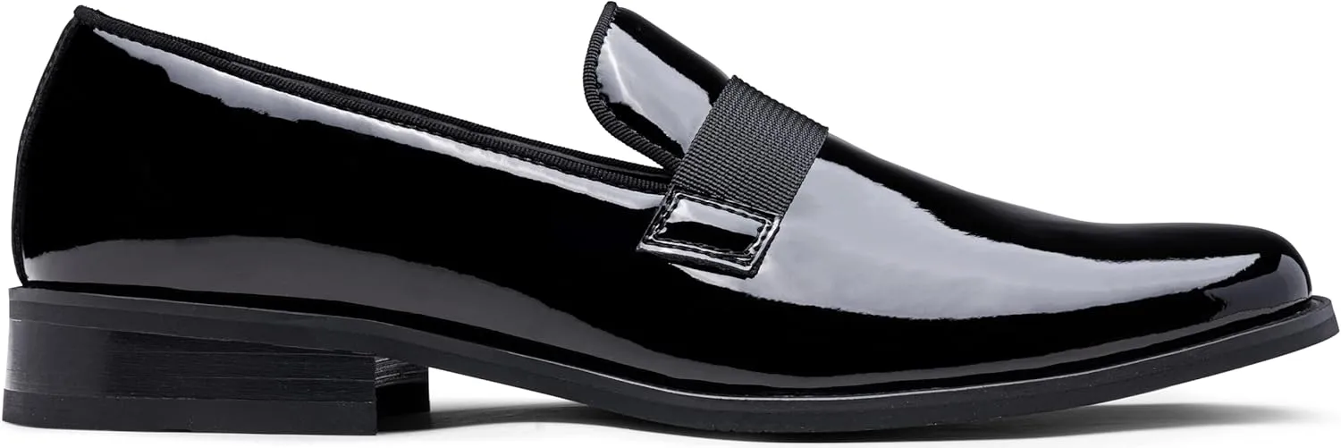 Jousen Men's Tuxedo Shoes Black Dress Shoes for Men Business Formal Mens Loafers Slip On