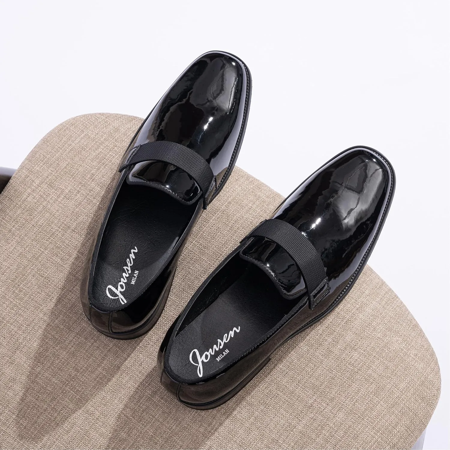Jousen Men's Tuxedo Shoes Black Dress Shoes for Men Business Formal Mens Loafers Slip On