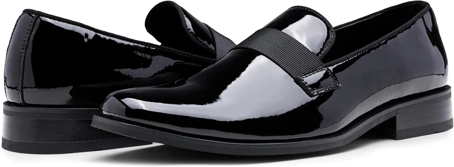 Jousen Men's Tuxedo Shoes Black Dress Shoes for Men Business Formal Mens Loafers Slip On