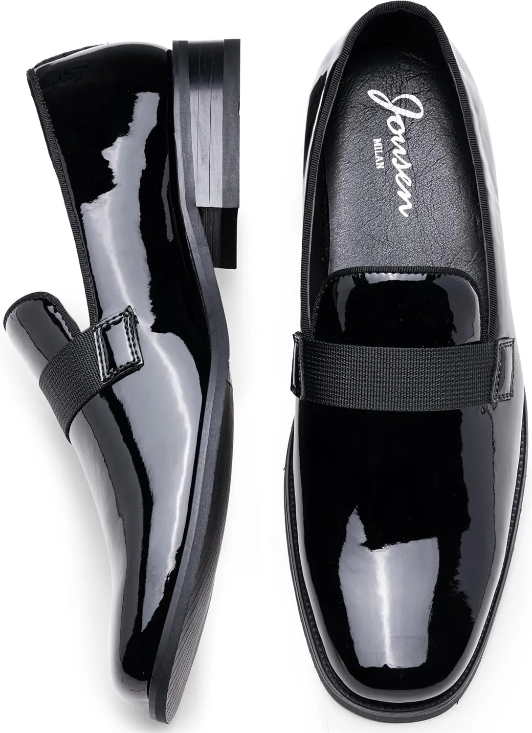Jousen Men's Tuxedo Shoes Black Dress Shoes for Men Business Formal Mens Loafers Slip On