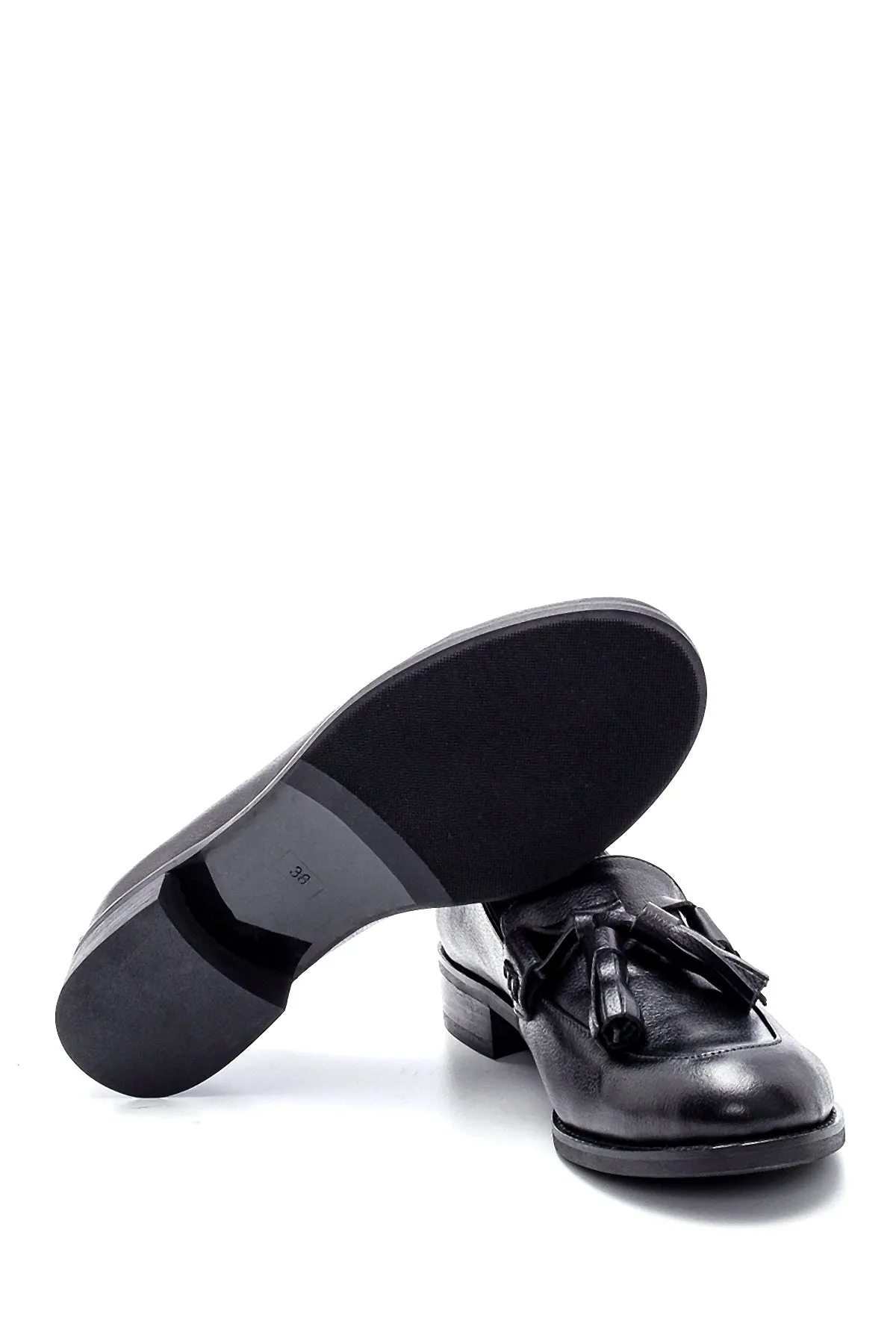 Kadın Deri Püskül Detaylı Loafer