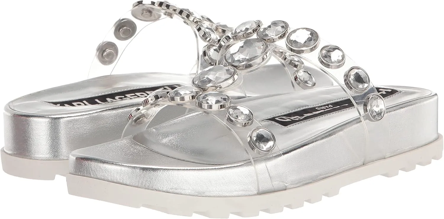 KARL LAGERFELD womens Belinda Jeweled Platform Sandal