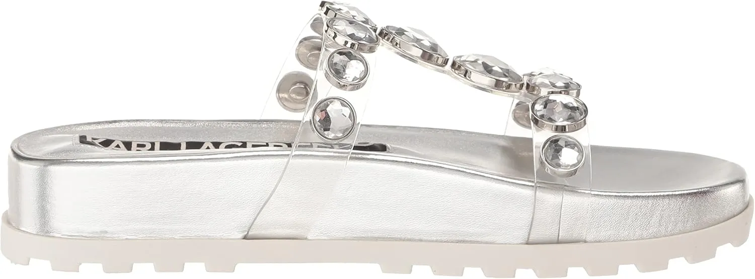 KARL LAGERFELD womens Belinda Jeweled Platform Sandal