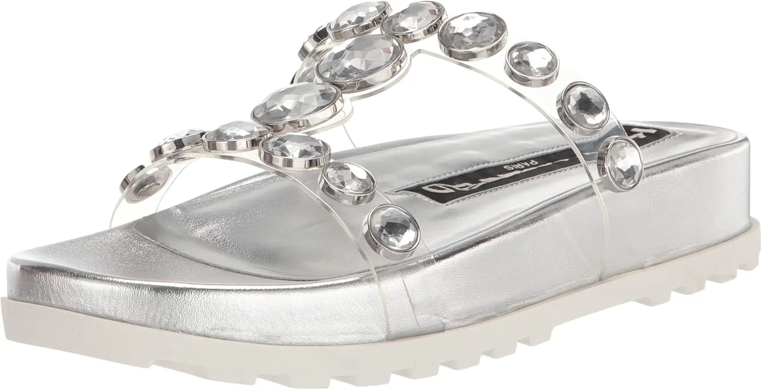 KARL LAGERFELD womens Belinda Jeweled Platform Sandal