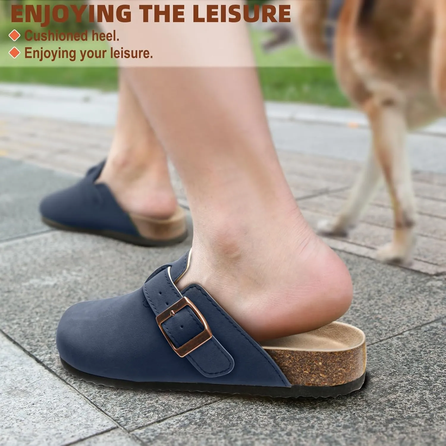 KEMISANT Men Clogs-Comfortable Suede Mules Slippers Sandals Nurse Potato Shoes Unisex-Cushioned Cork-Footbed