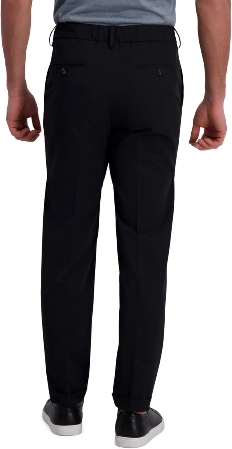 Kenneth Cole Men's Stretch Check Slim Fit Flat Front Flex Waistband Dress Pants