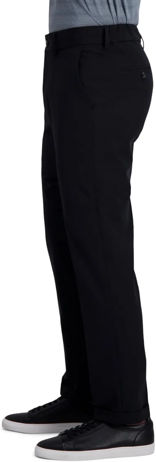 Kenneth Cole Men's Stretch Check Slim Fit Flat Front Flex Waistband Dress Pants