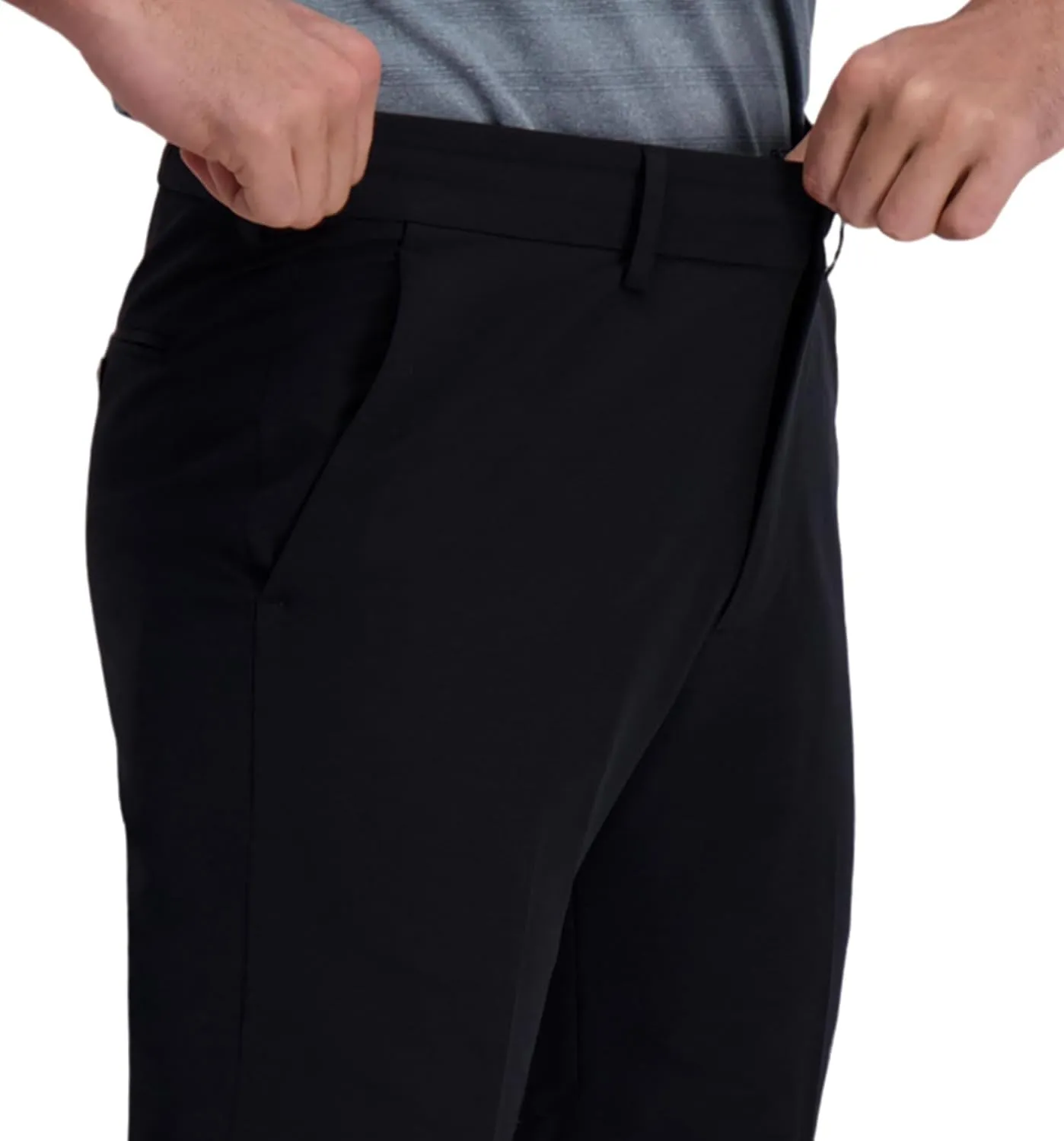 Kenneth Cole Men's Stretch Check Slim Fit Flat Front Flex Waistband Dress Pants