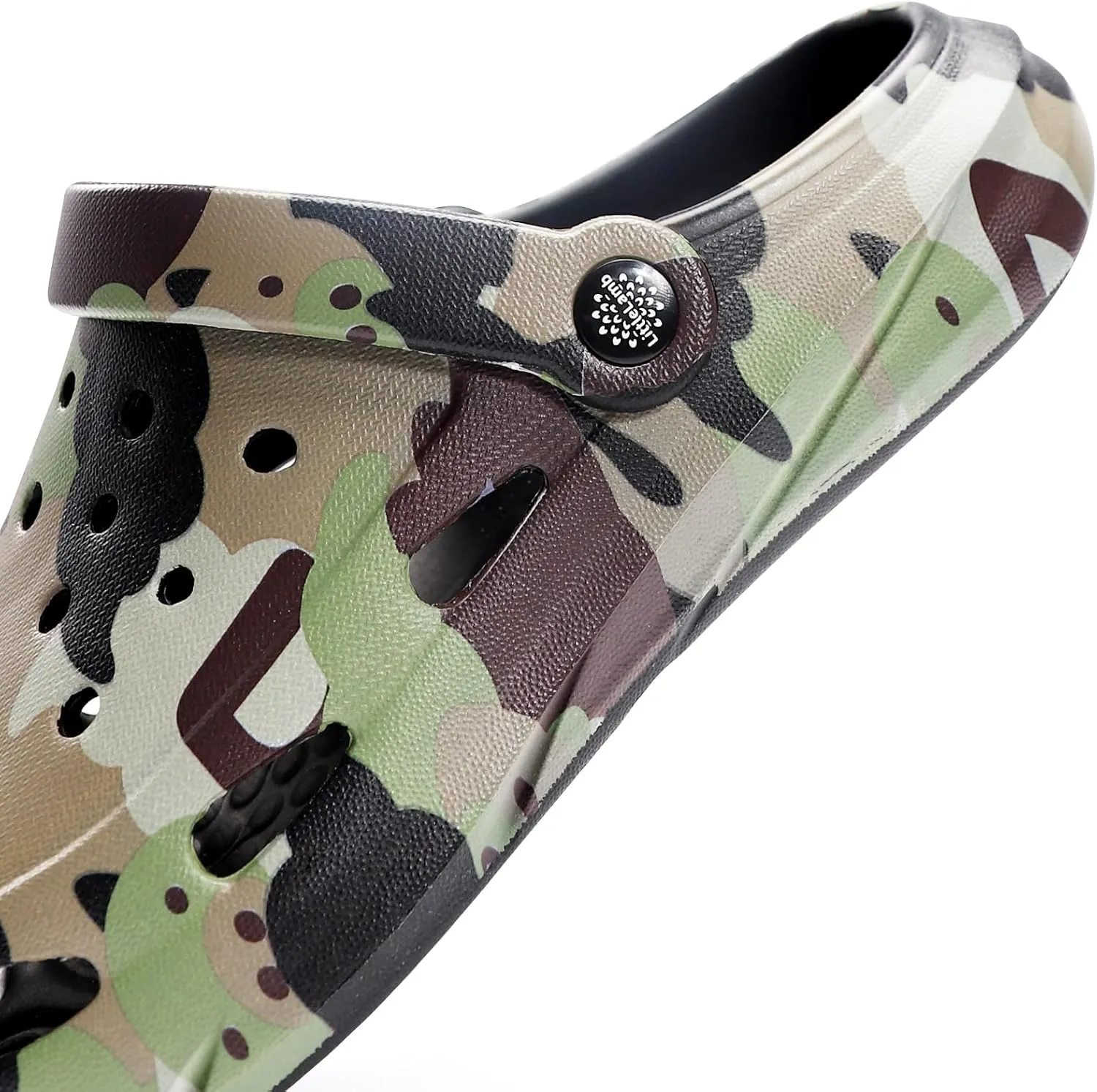 Kids Classic Camo Garden Clogs for Boys – Lightweight Adjustable Water Sandals with Non-Slip Sole, Quick-Dry Design for Little and Big Kid