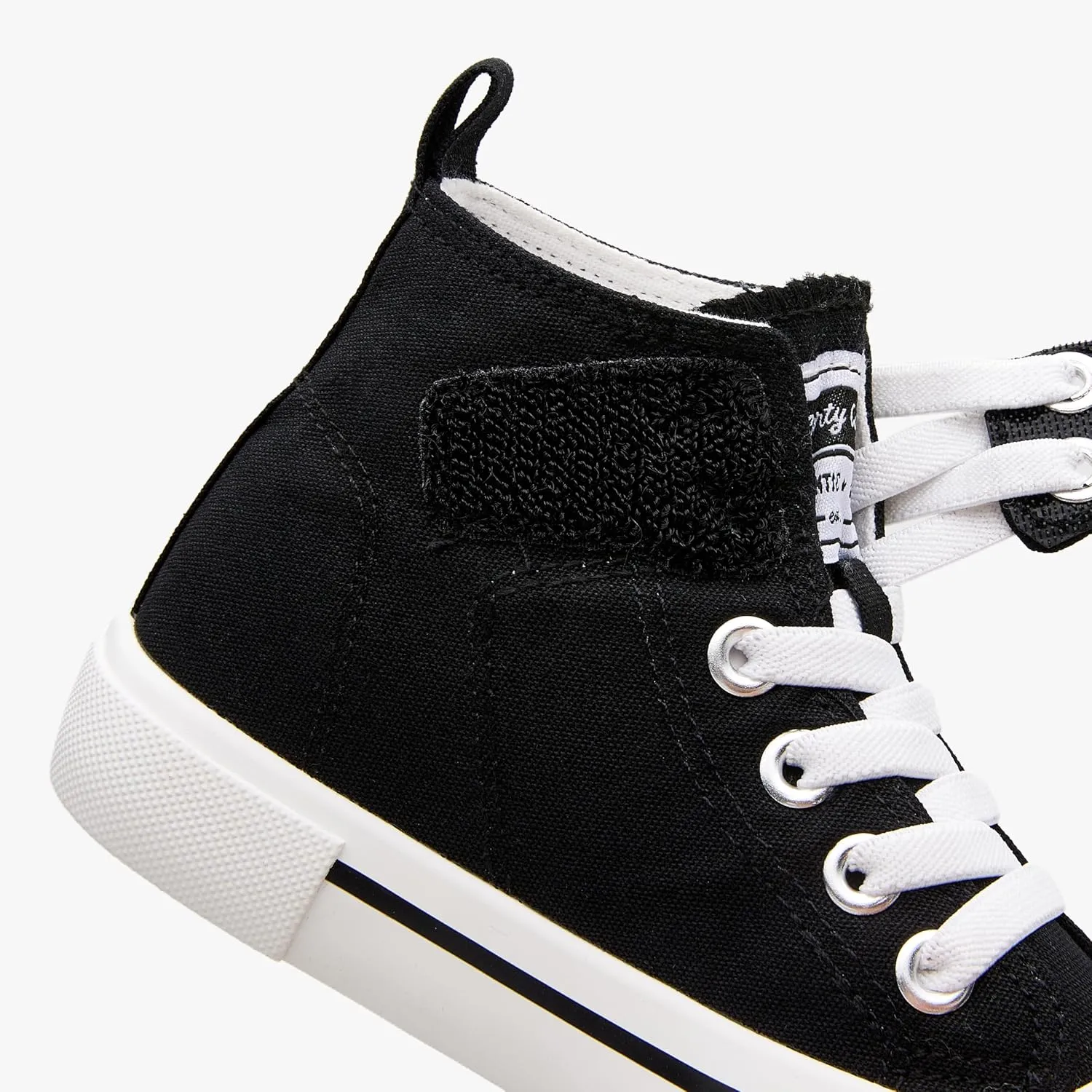 Kids High-Top Slip-On Sneakers Comfortable Canvas Shoes with Hook Loop Closure for Boys and Girls