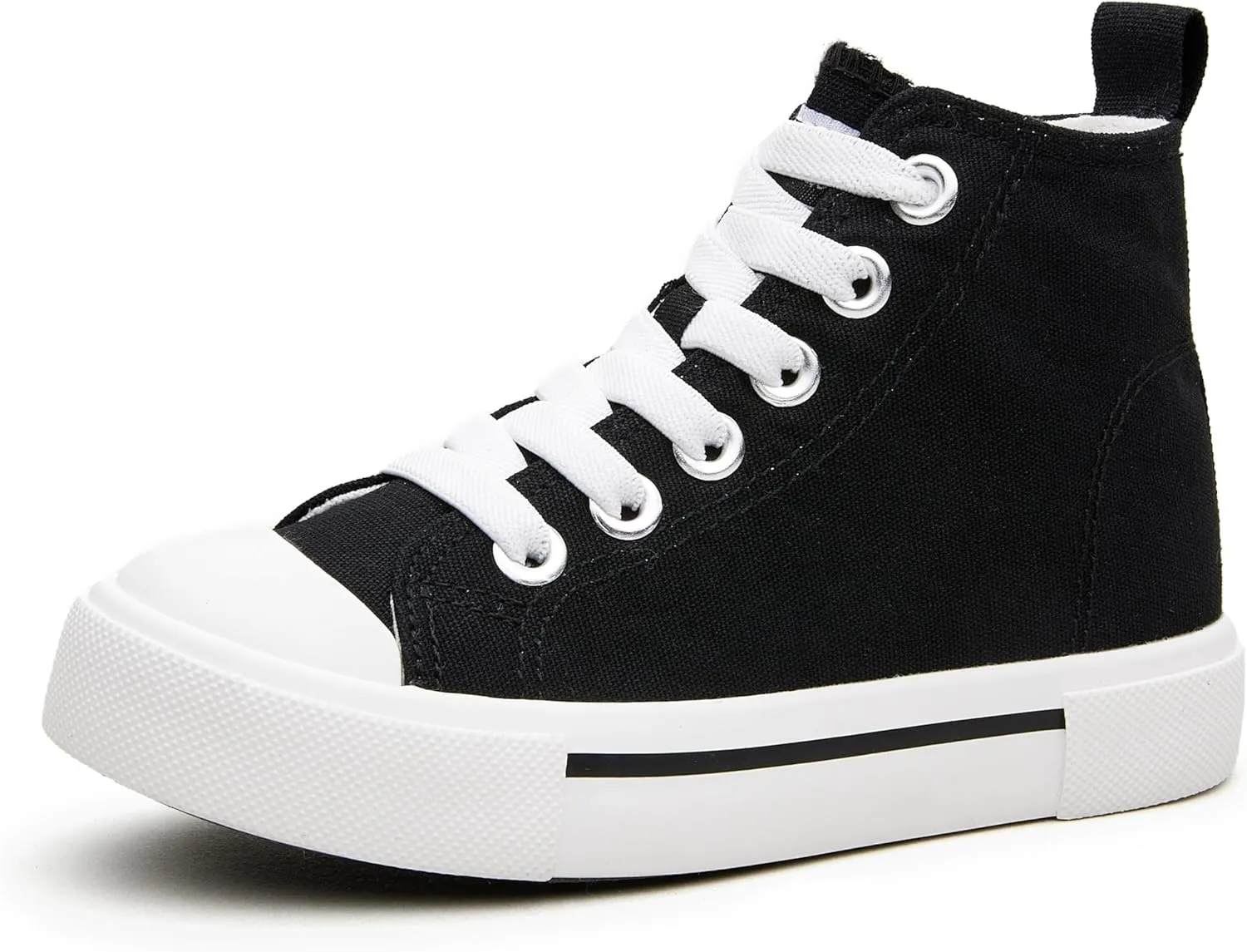 Kids High-Top Slip-On Sneakers Comfortable Canvas Shoes with Hook Loop Closure for Boys and Girls
