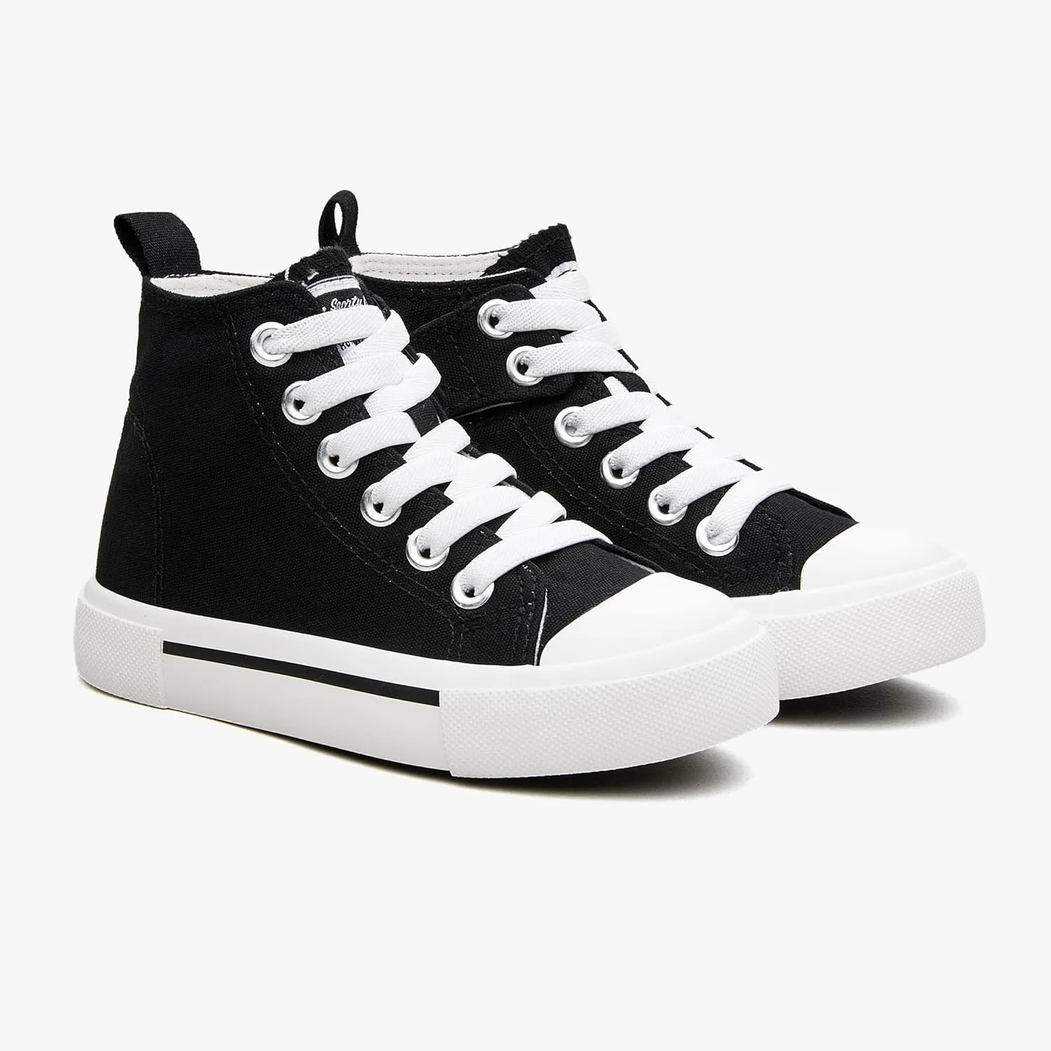 Kids High-Top Slip-On Sneakers Comfortable Canvas Shoes with Hook Loop Closure for Boys and Girls