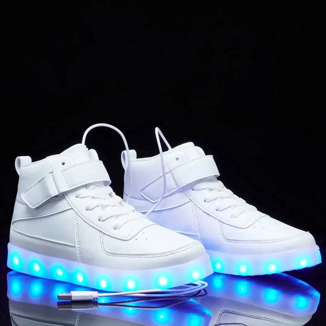 Kids Light Up Shoes with USB Charging Flashing LED Sneakers High Top Luminous Dancing Shoe for Boys and Girls Child Unisex