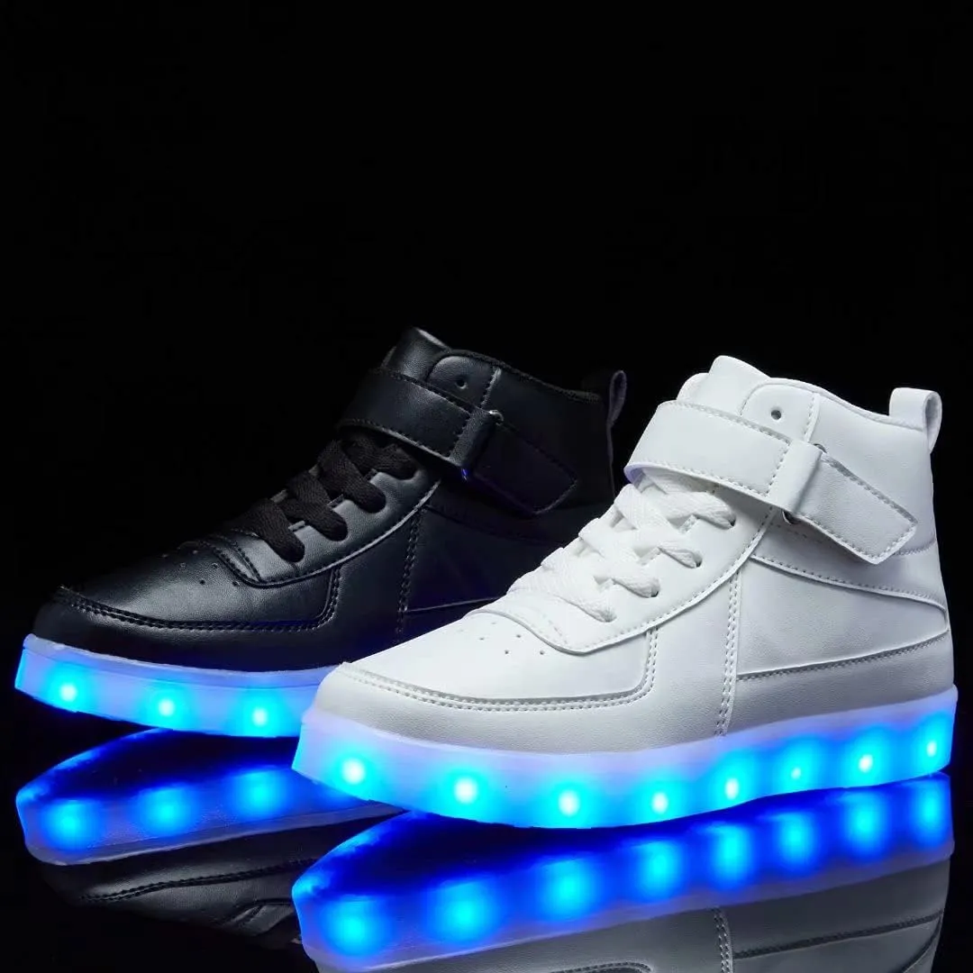 Kids Light Up Shoes with USB Charging Flashing LED Sneakers High Top Luminous Dancing Shoe for Boys and Girls Child Unisex