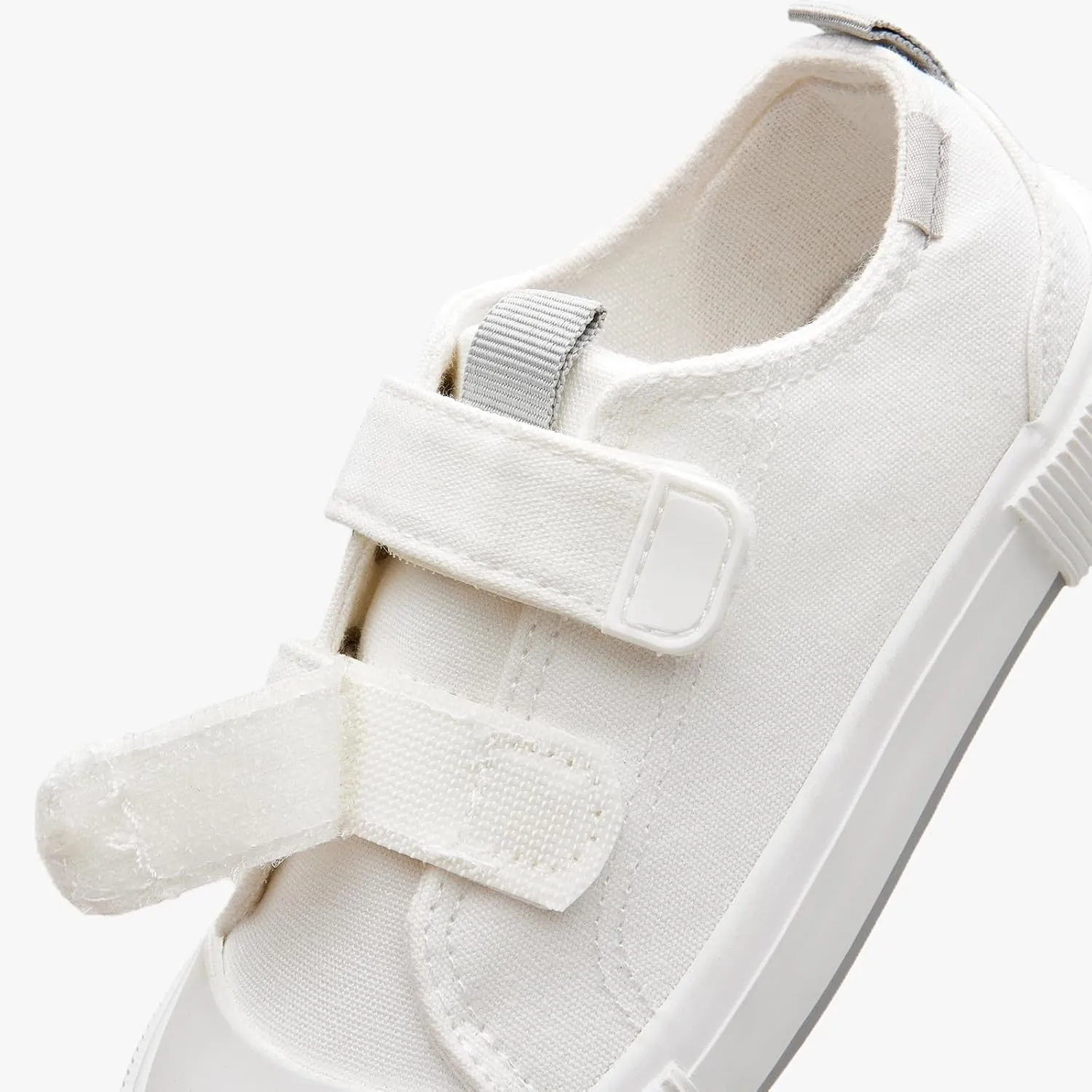 Kids Low Top Canvas Sneaker with Adjustable Hook and Loop Straps