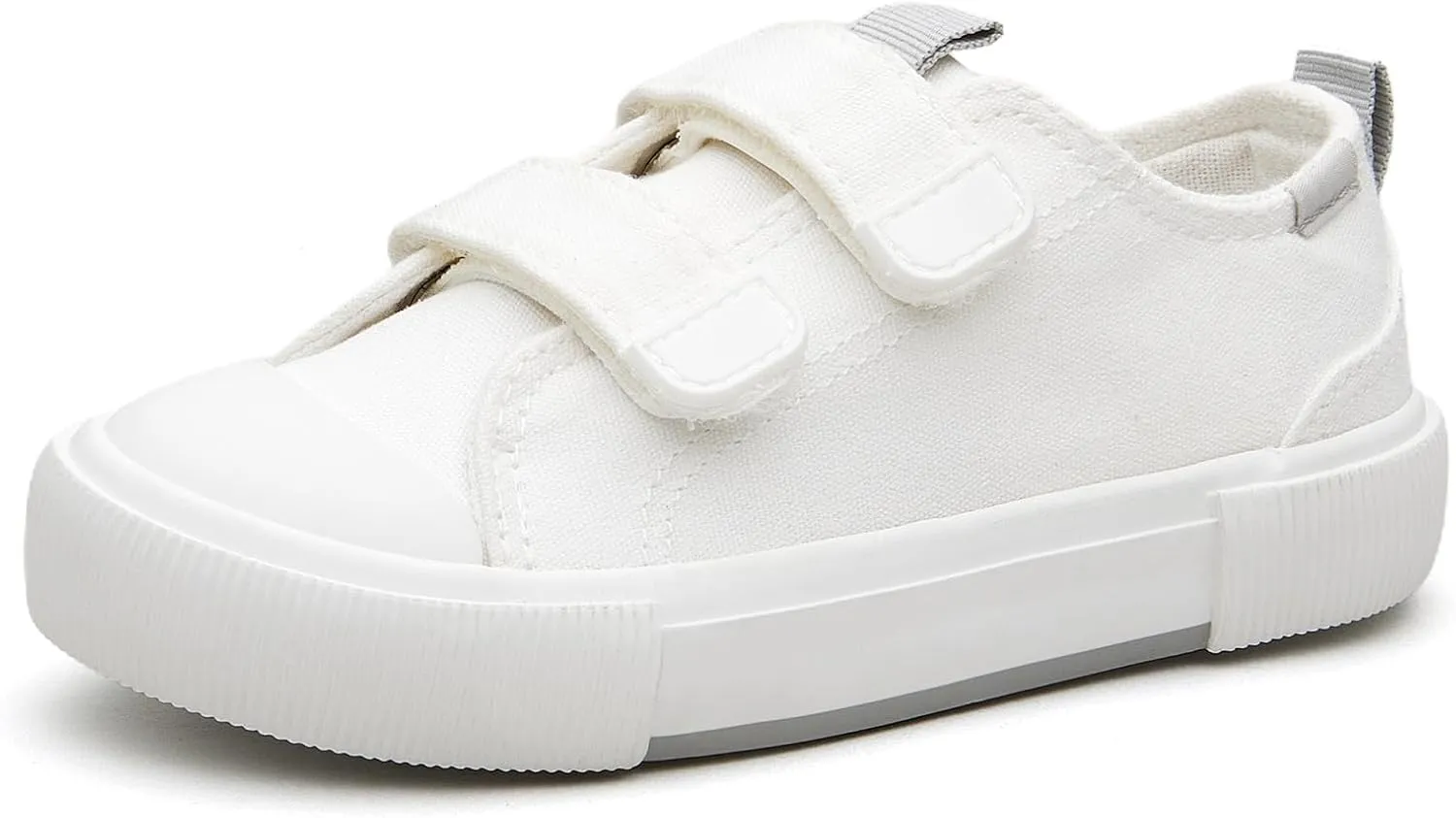 Kids Low Top Canvas Sneaker with Adjustable Hook and Loop Straps