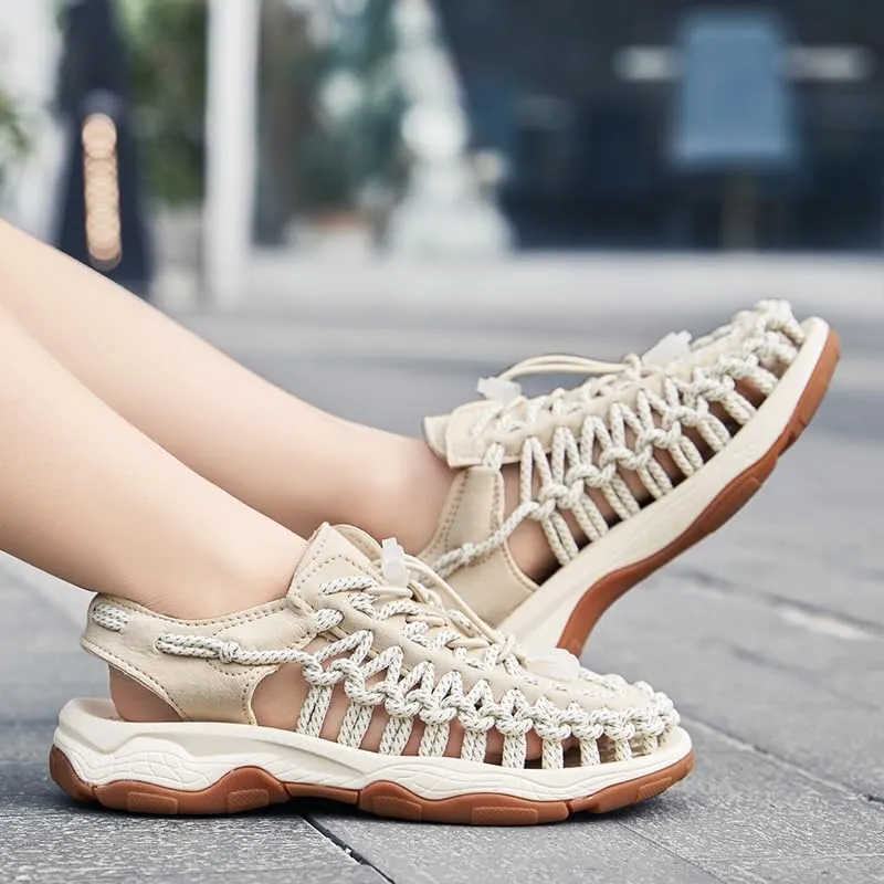 Kid's Rope Sandals for Boy's & Girl's Summer Closed Toe Sandals Outdoor Beach Sports Sandal Water Lightweight Woven Shoes