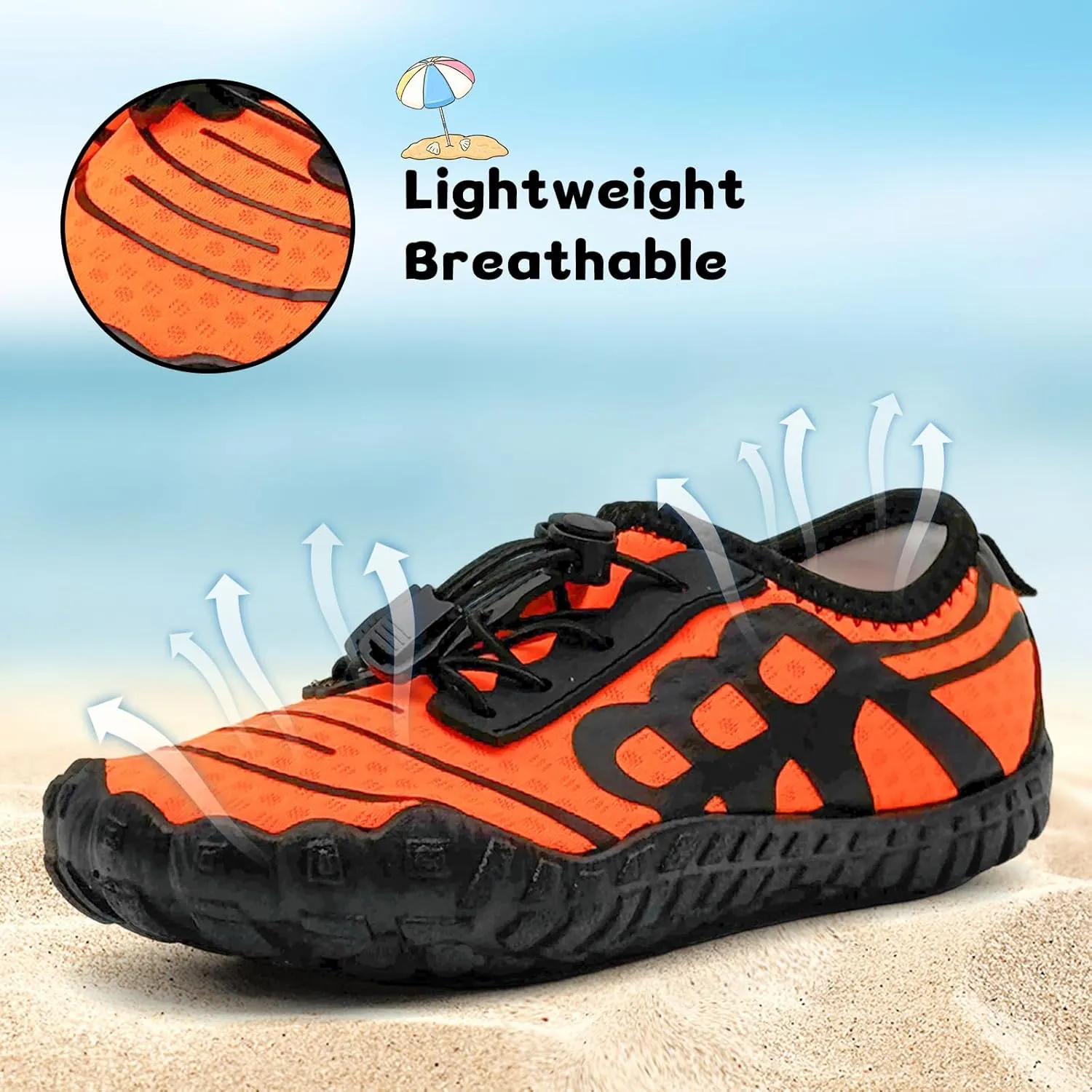 Kids Water Shoes Boys Girls Quick-Dry Beach Lightweight Toddler Barefoot Shoes Slip On Soft Walking Sneakers for Swim Beach Pool Black