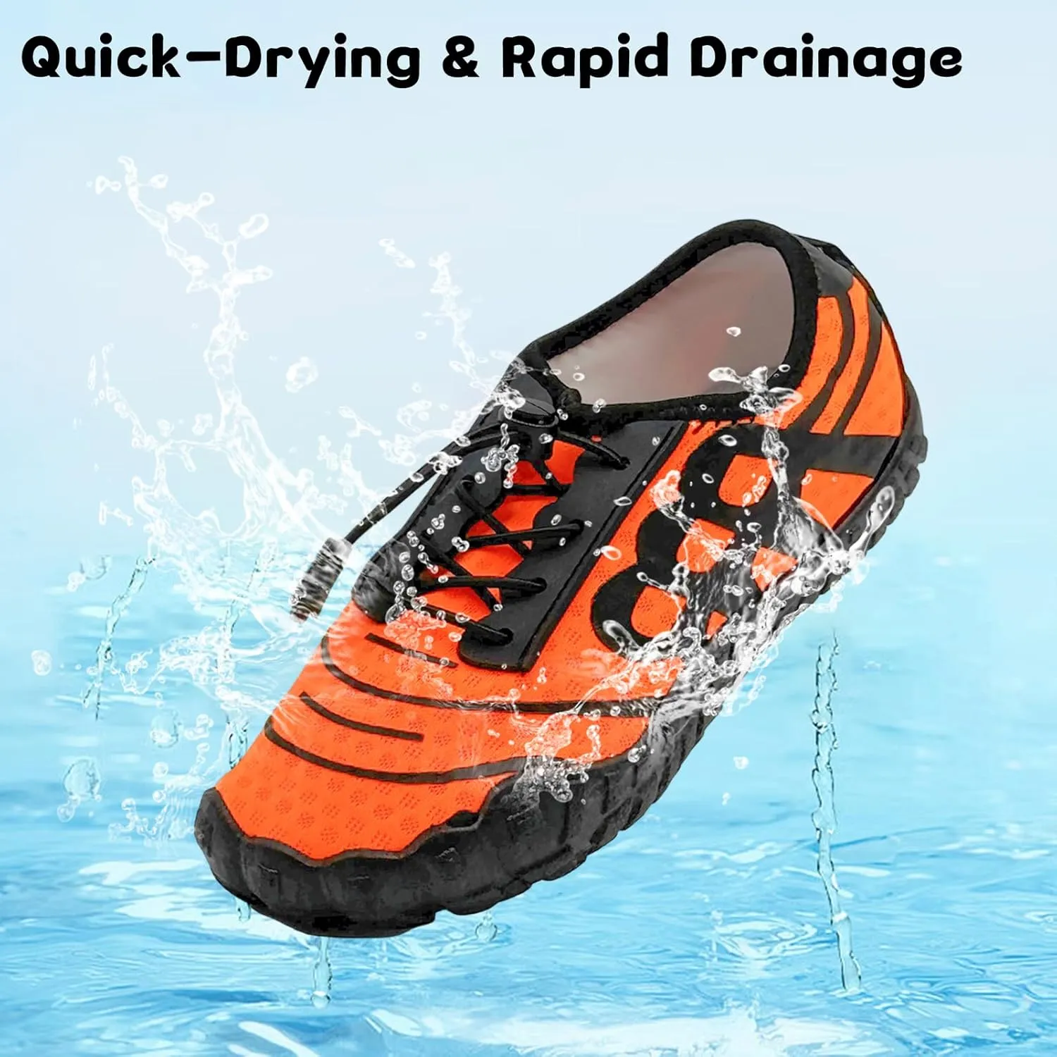 Kids Water Shoes Boys Girls Quick-Dry Beach Lightweight Toddler Barefoot Shoes Slip On Soft Walking Sneakers for Swim Beach Pool Black