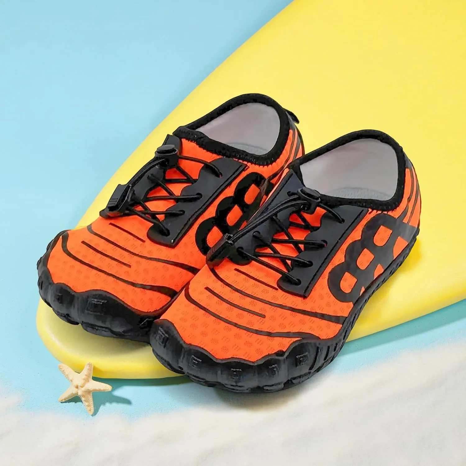 Kids Water Shoes Boys Girls Quick-Dry Beach Lightweight Toddler Barefoot Shoes Slip On Soft Walking Sneakers for Swim Beach Pool Black