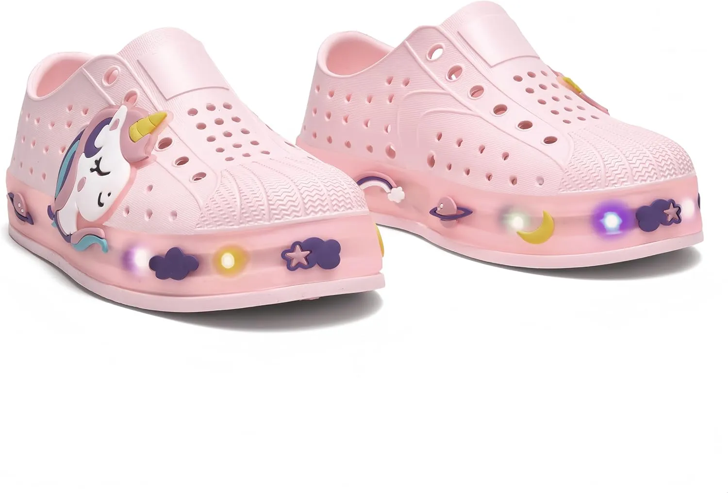 Kids Water Shoes,Toddler Slip-On Shoes,Waterproof Light Up Shoes for Boys and Girls,Lightweight Non-Slip Quick Dry Beach Sandals