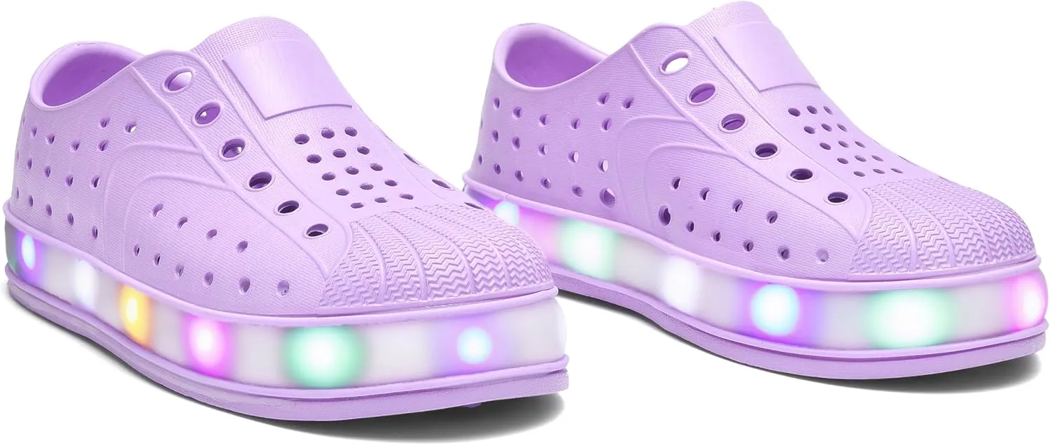Kids Water Shoes,Toddler Slip-On Shoes,Waterproof Light Up Shoes for Boys and Girls,Lightweight Non-Slip Quick Dry Beach Sandals