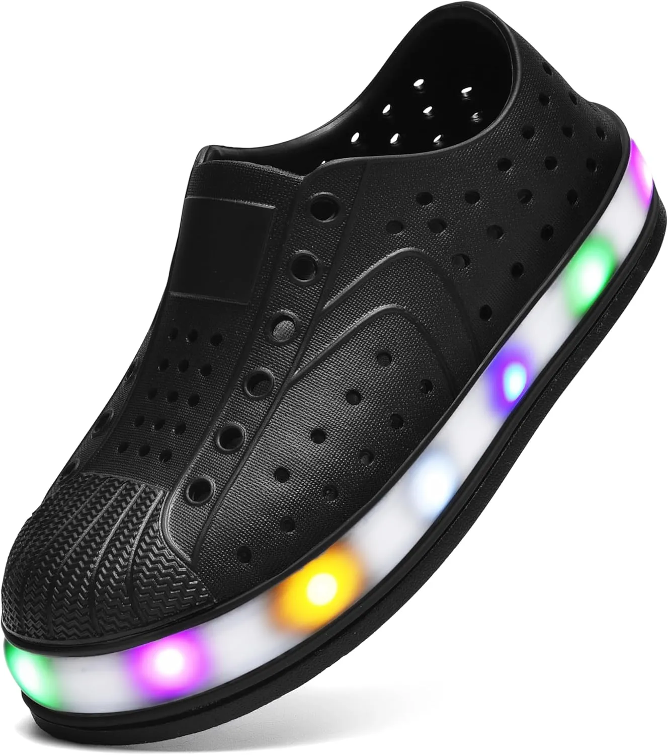 Kids Water Shoes,Toddler Slip-On Shoes,Waterproof Light Up Shoes for Boys and Girls,Lightweight Non-Slip Quick Dry Beach Sandals