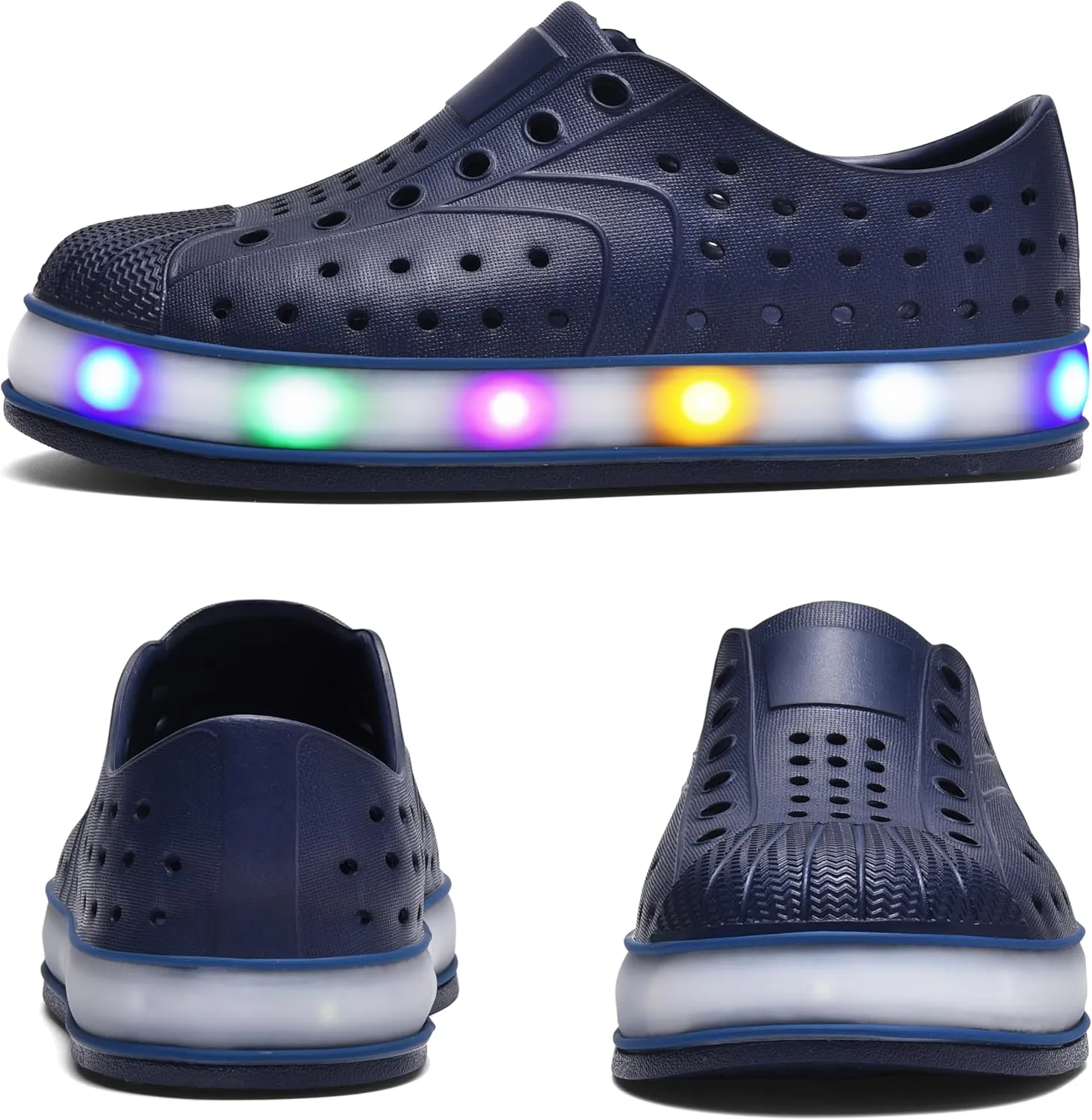 Kids Water Shoes,Toddler Slip-On Shoes,Waterproof Light Up Shoes for Boys and Girls,Lightweight Non-Slip Quick Dry Beach Sandals