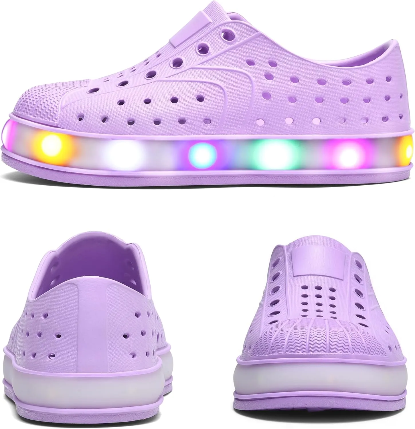 Kids Water Shoes,Toddler Slip-On Shoes,Waterproof Light Up Shoes for Boys and Girls,Lightweight Non-Slip Quick Dry Beach Sandals