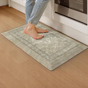 KIMODE Anti Fatigue Mat for Kitchen Floor 0.6" Thick, 20"x32" Memory Foam Kitchen Floor Mats Cushioned Non Slip, Comfort Standing Mats, Boho Vintage Kitchen Rug for Sink Laundry Office Desk Taupe