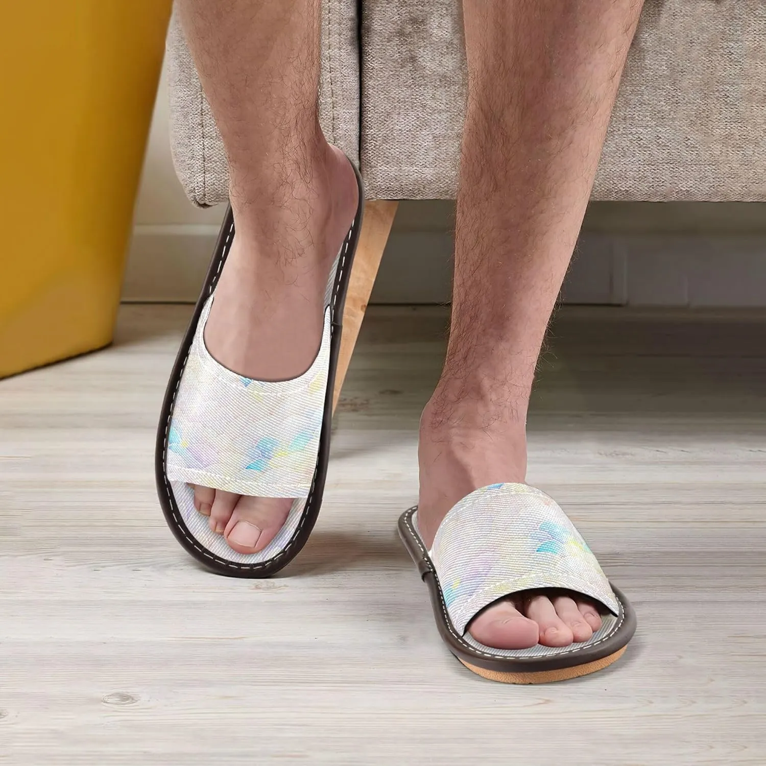 KLL Men and Women Slippers Indoor and Outdoor Ultralight Cute Slip-on Home Shoes for Travel, Hotel, Party, Guests