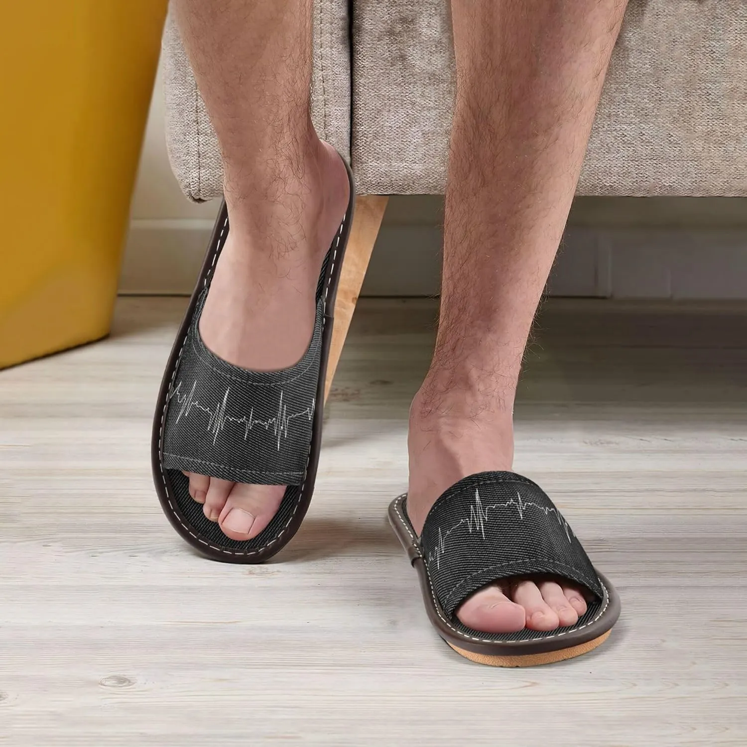 KLL Slippers for Women Men Indoor Outdoor Summer Lightweight Open-toe Slip-on Home Shoes for Pool, Hotel, Travel