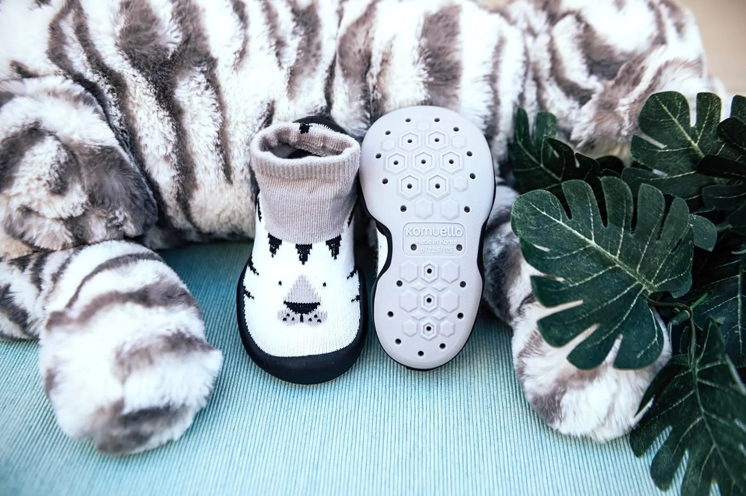Komuello Animal Toddler Shoes, Breathable, Washable, Non-Slip, Secure Fit, Cotton Socks with Air Pocket Cushion for Indoor and Outdoor Use, Unisex Toddler Shoes for Boys and Girls