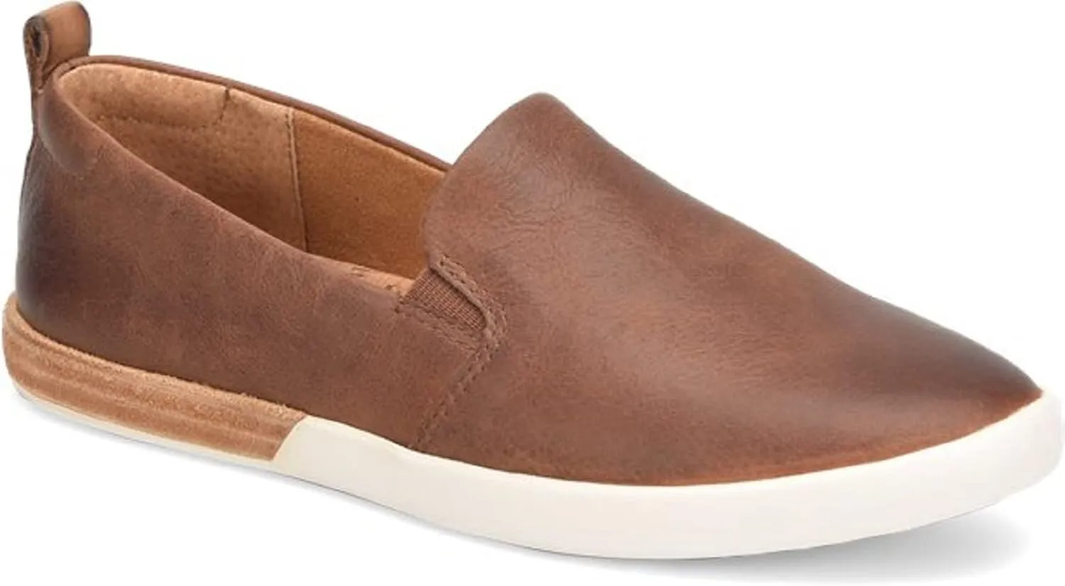 KORK-EASE Peyton Women's Slip-On - Hand-Finished Leather with Inset Stacked Heel Detail for a Unique Look
