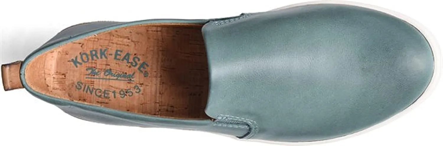 KORK-EASE Peyton Women's Slip-On - Hand-Finished Leather with Inset Stacked Heel Detail for a Unique Look