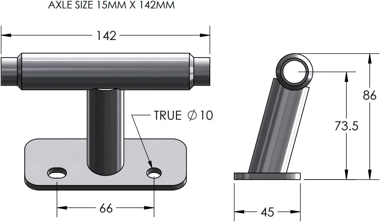 KUAT Dirtbag Bike Storage & Transportation Rack | Durable Steel Compact Direct Bolt-On Secure Bicycle Hauling Mount for Truck Beds Trailers Cargo Carriers | Black, 15mm x 142mm - Thru-Axle - Phat