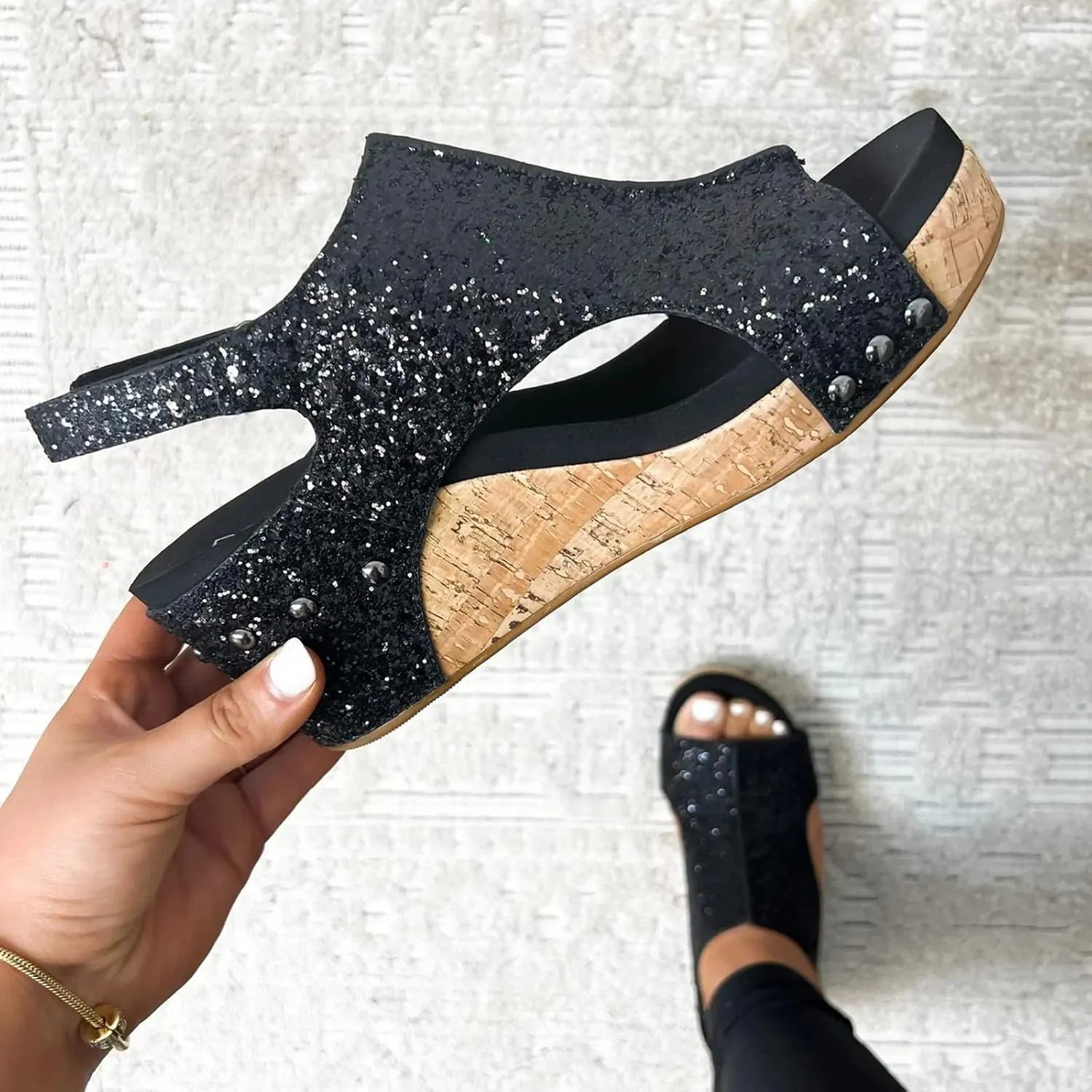 Kubbon Womens Casual Wedges Platform High Heel Orthopedic Sandals Dressy Buckle Ankle Strap Open Toe Sandles with Arch Support 2025 Fashion Shoes